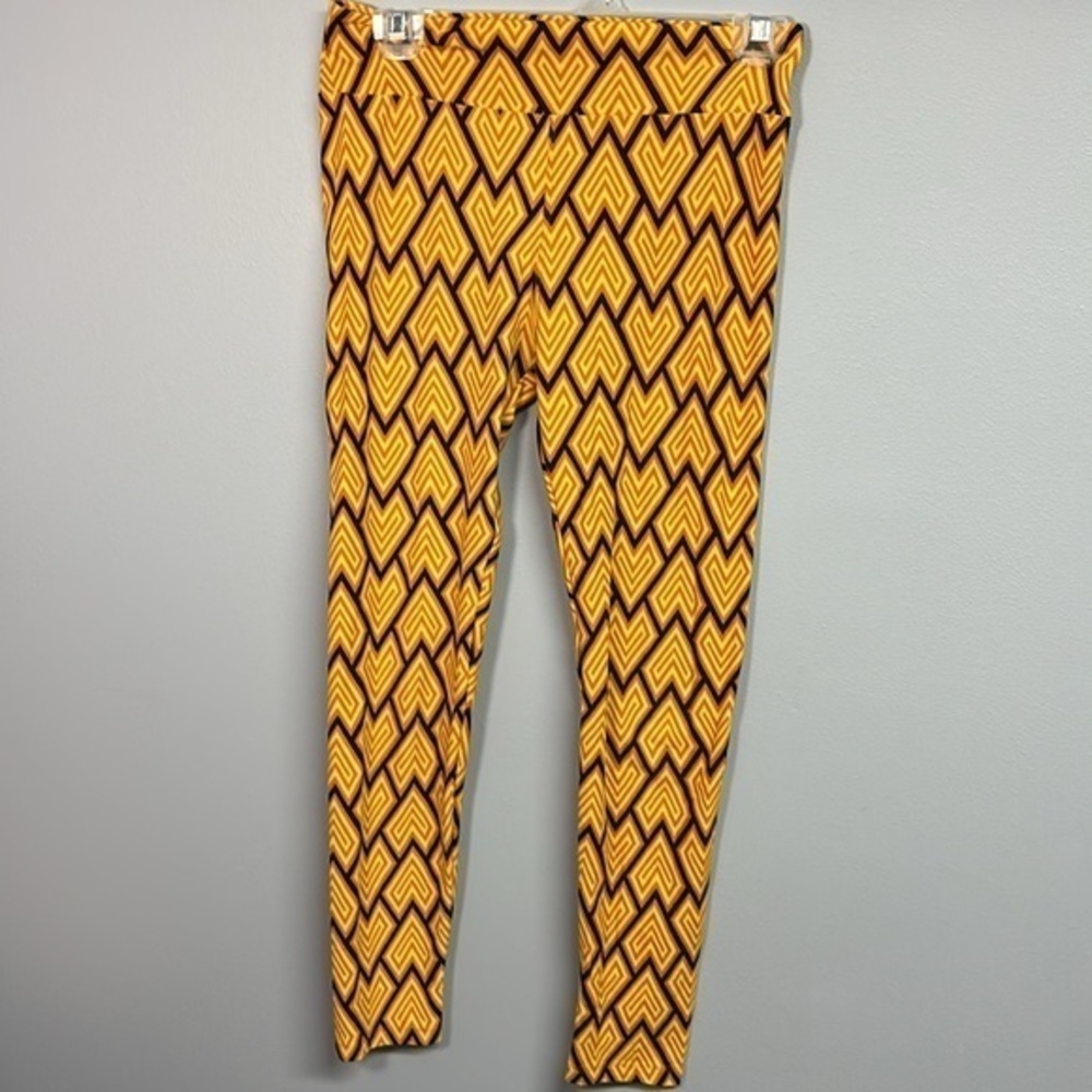 LuLaRoe Yellow and Black Patterned Leggings